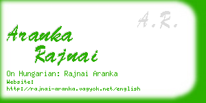 aranka rajnai business card